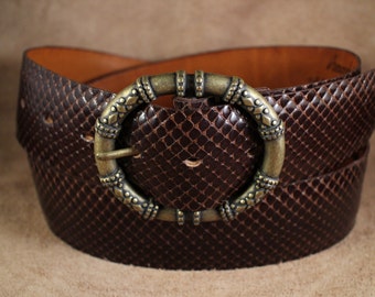 Special ! Stitch-less OnePiece! Genuine Anaconda Handcrafted Custom pants Belt Unisex Handmade - please inquire availability