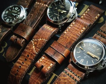 Jules Verne WTACHSTRAPs for VDB Panerai iWatch iPhone Band Unisex Custom Handmade Amazing Horween Rustic Antique Android Personalized OOAK