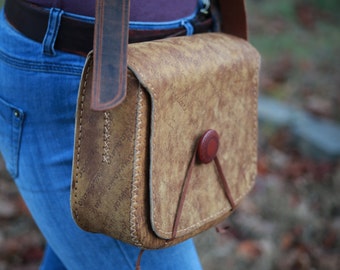 Transilvania Tolba Inscriptions Elongated Leather Purse Handbag Horween Leather Bag Rustic Cowhide Unisex Hand-stitched Custom Antique OOAK