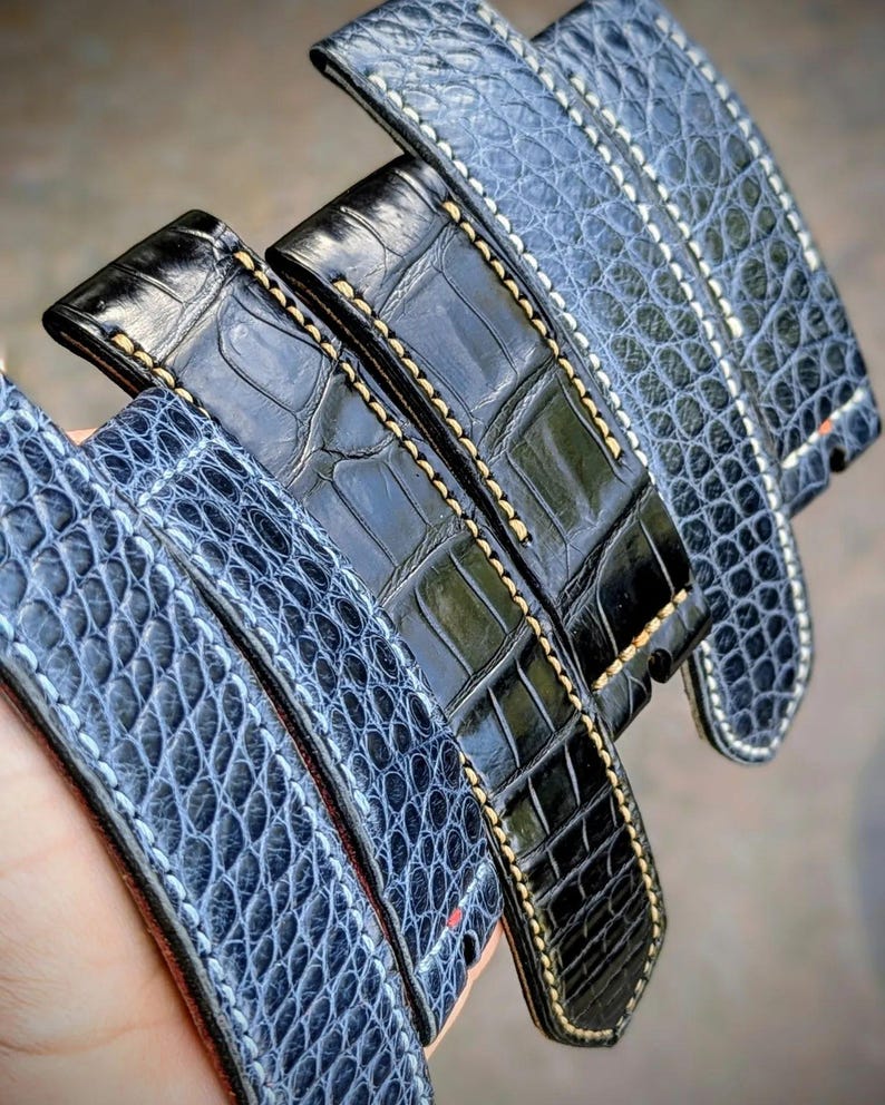 HORLOGEBAND Premium handgemaakte echte Amerikaanse exotische huid Panerai iWatch Band aangepaste Amazing Horween heren rustiek horloge Android gepersonaliseerd afbeelding 2
