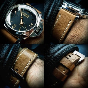 Gorgeous Vintage Hide Panerai 26mWatch Strap Band VintageVDB Custom Handmade Amazing Horween Mens Women Rustic iWatch Android Personalized