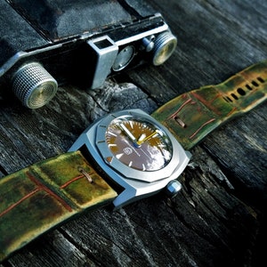 hDye StoneSand Vintage VDB Panerai Real Handmade Amazing Exotic Leather Watch Strap OOAK Rustic Personalized iWatch Strap Band Custom Unisex