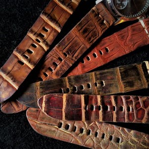 Sale!!! 22 MultiDye StoneSanded Vintage Real Handmade Amazing Exotic Skin OOAK Rustic Personalized iWatch Strap Band Custom Unisex