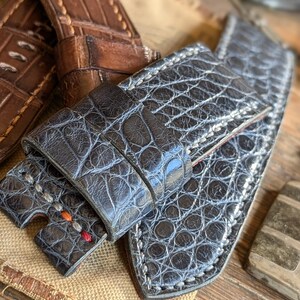 HORLOGEBAND Premium handgemaakte echte Amerikaanse exotische huid Panerai iWatch Band aangepaste Amazing Horween heren rustiek horloge Android gepersonaliseerd afbeelding 10