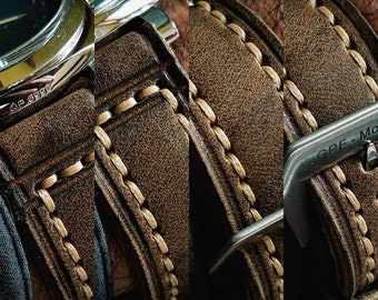 Bold Military Vibe WATCHSTRAP for Panerai iWatch iPhone Band Unisex Custom Handmade Amazing Horween Rustic Antique Android Personalized OOAK