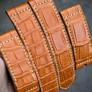 HORLOGEBAND Premium handgemaakte echte Amerikaanse exotische huid Panerai iWatch Band aangepaste Amazing Horween heren rustiek horloge Android gepersonaliseerd afbeelding 6
