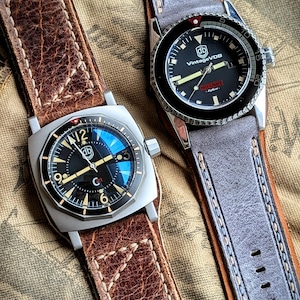 Jules Verne to Captain Nemo Bund Distressed Sale! Leather Watch Strap Band Custom Handmade Horween Cowhide iWatch Unisex Rustic Personalized