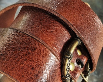 Special! Amazing Detail in this Hide Handcrafted Custom pants Belt Wide Unisex Handmade Unique