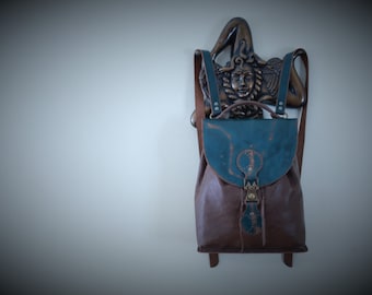 Concerto Backpack Handmade Horween Leather Hide Bag Rustic Steam-punk Cowhide Horsehide Unisex Hand-stitched Custom Order