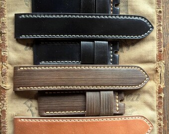 Rare Shell Cordovan WATCHSTRAP Various FInishes Horween Panerai Vdb iWatch iPhone Band Custom Handmade Rustic Personalized OOAK Handcrafted