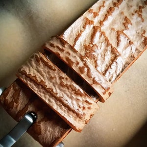 Unique Exotic Patterns Leather Watch Strap Panerai Vdb Omega Rolex Band Custom Handmade Horween Cowhide iWatch Unisex Rustic Personalized