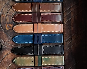 True Shell Cordovan Horween Watch STRAP for Panerai iWatch iPhone Band Unisex Custom Handmade Amazing Rustic Android Personalized OOAK