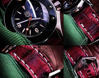 AFH InHouse STRAP Distress Custom Colors Genuine American Exotic Skin VDB Panerai iWatch Strap Exotic Band Custom Handmade Amazing Horween