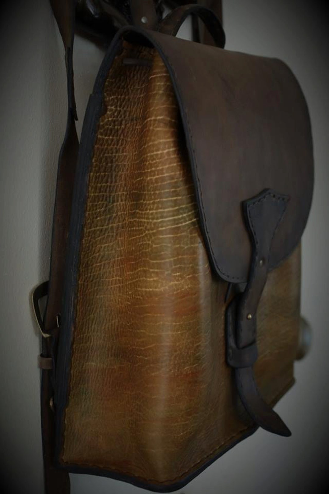 Rustikaler Korb-Rucksack Mit Deckel - Handgewebt Aus PP Für Garten & Ernte