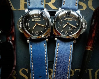 Hot!!! Horween Denim Blue WATCH STRAPS Variety for Panerai iWatch iPhone Band Unisex Custom Handmade Amazing Rustic Android Personalize OOAK