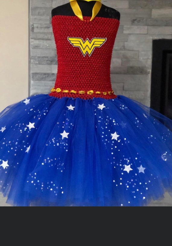 open lace back dress Girls Wonder Woman Princess Tutu Costume Dress  Mia Belle Girls