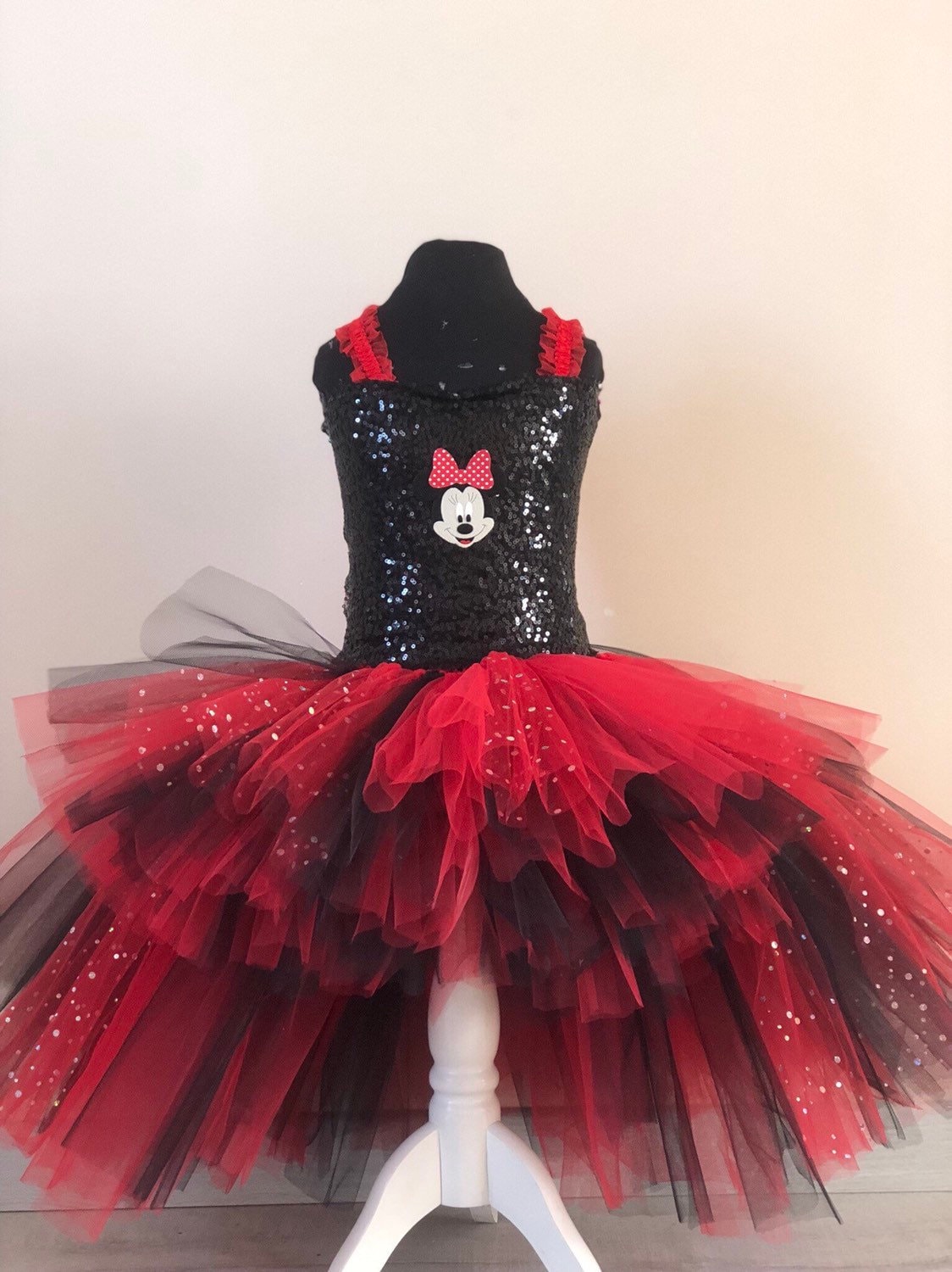 Lito Angels Deguisement Robe Minnie Mouse avec Bandeau Cheveux pour Bebe  Enfant Fille, Ensemble Jupe à Bretelles à Pois Rouges