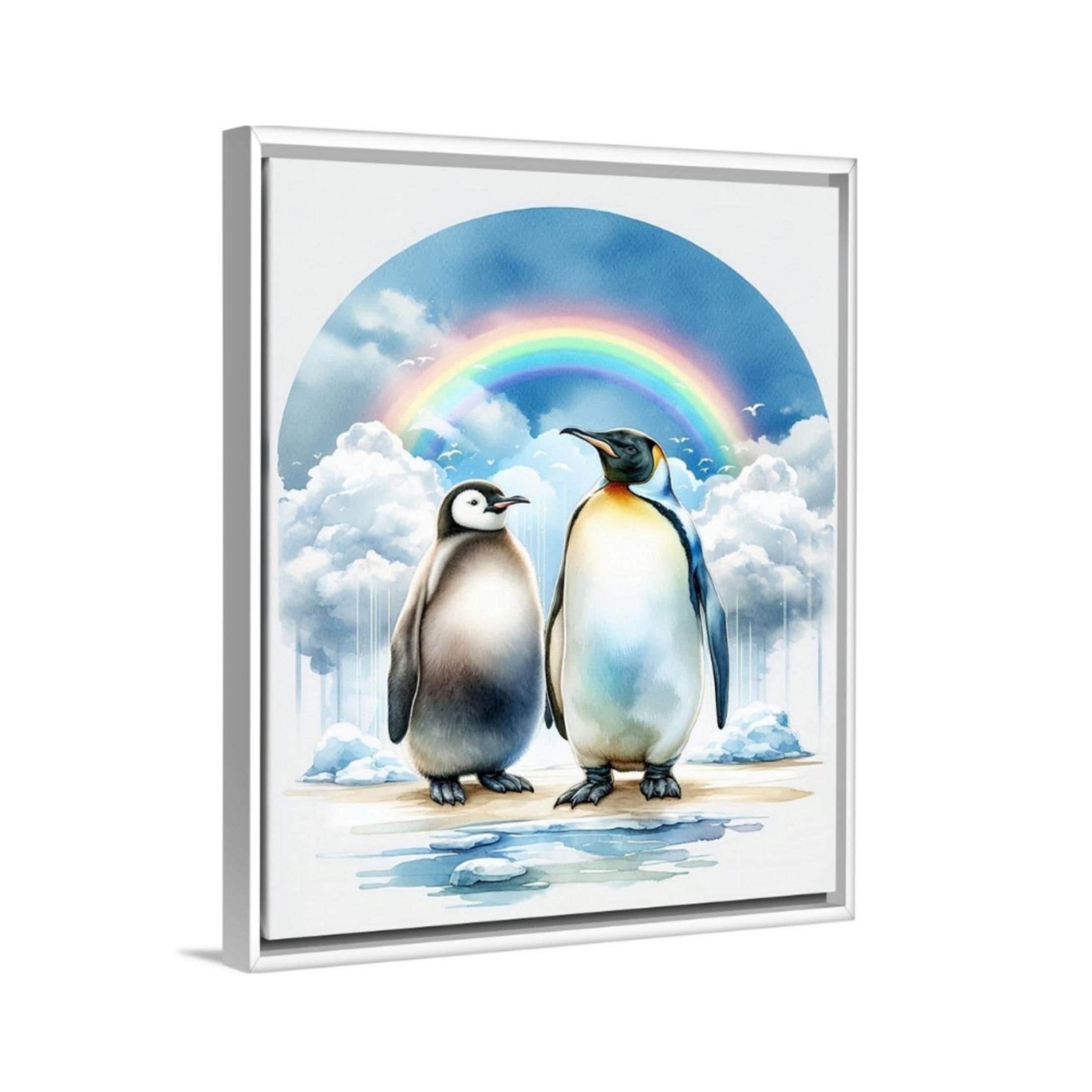 Noah's Ark Penguins Watercolor Print: Christian Nursery Art, Kids