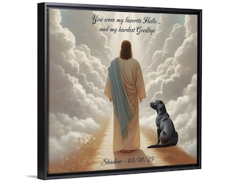 Labrador Retriever, Custom Dog Memorial Art, Pet Loss Gift, Personalized Black Lab Jesus Painting