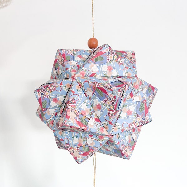 Large Kusudama Paper Lantern, Origami Decor, Origami Wall Hanging, Paper Wall Decor, Origami Paper Gift, Japanese Style Decoration