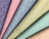 FAT QUARTERS BUNDLES Or 10 quot Fabric Squares - Pastel Ditsy Lace Prints Crafts Poly Cotton - 6 pk - Fabric bundles - Face Coverings, Masks