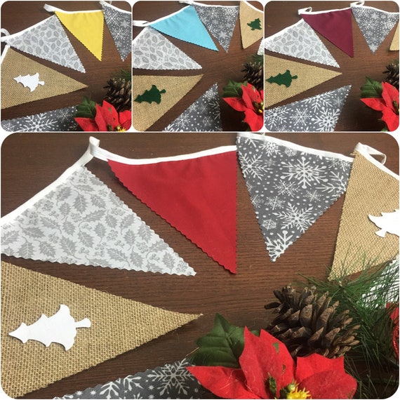 MINI HESSIAN LACE HANDMADE VINTAGE BUNTING PERSONALISED