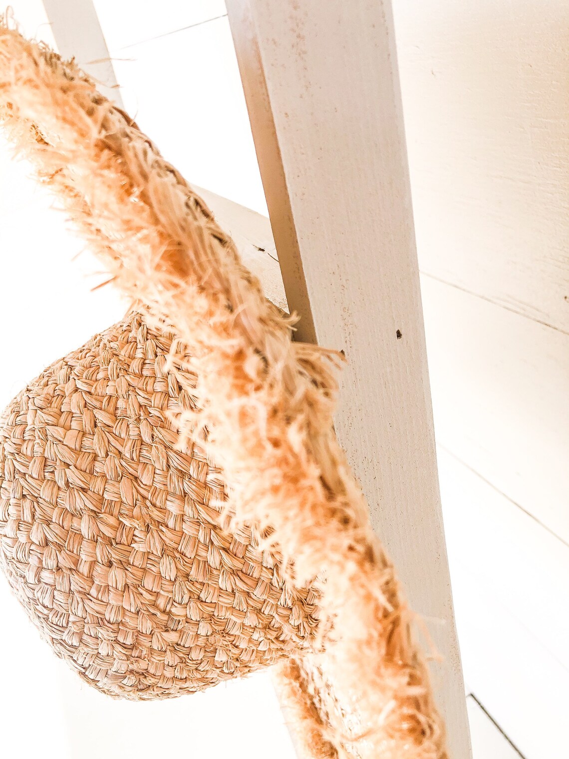 Hat Ladder Wood Ladder Straw Hat Hat Beach House Decor Etsy