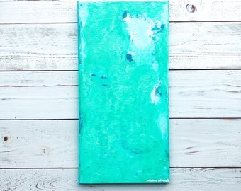 Coastal art painting,ocean,mermaid painting,modern beach art ,abstract painting,surf art,lagoon,sea,turquoise,teal,aqua blue,floating frame