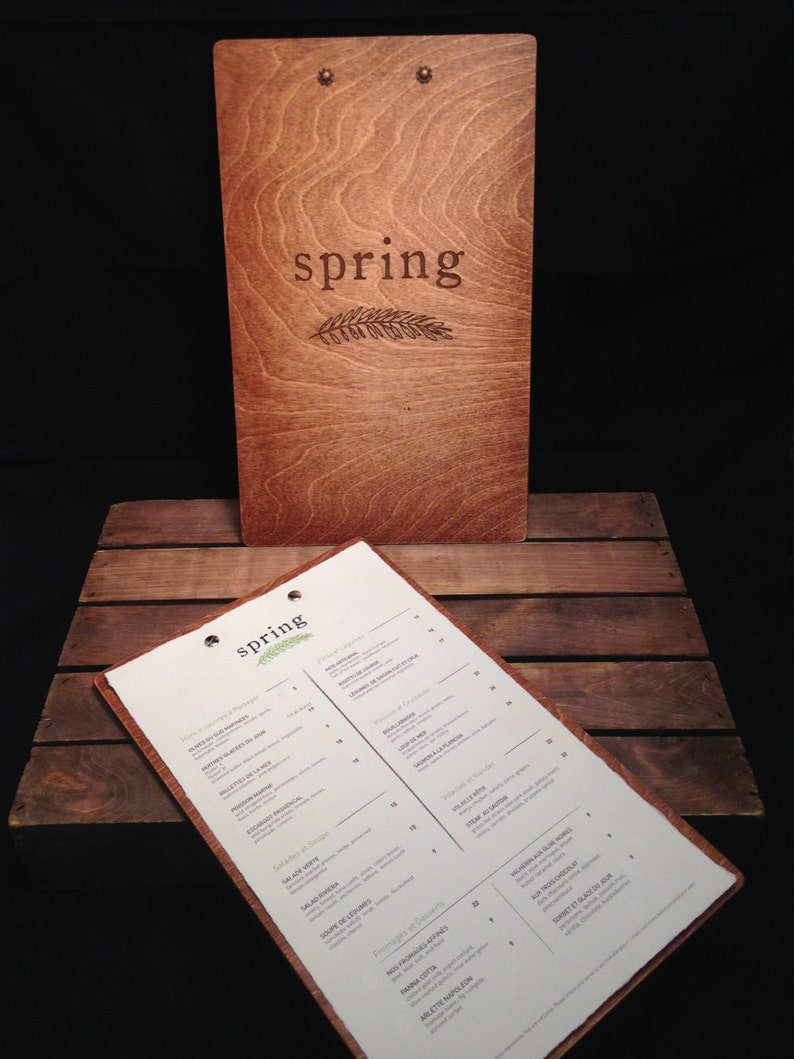 Custom Wooden Menu Boards With Logo for Restaurant, Wedding, Coffee
