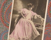 Gabrielle Robinne Belle Époque Actress Edwardian Fashion Reutlinger Paris Original Antique French Postcard Year 1906