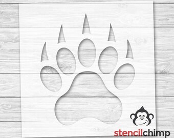 paw print stencil etsy