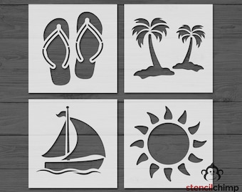 Beach Stencil Etsy