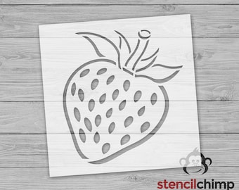 Strawberry Stencil for Garden Sign, Strawberry Outline, Fruit Stencil for Painting, Strawberry Festival, Summer Stencil, Craft, Kid Craft