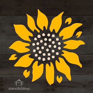 Sunflower Stencil, Flower Stencil, Sunflower with Seeds Stencil for Gardening, Floral Stencil, Summer Stencil, Porch Decor