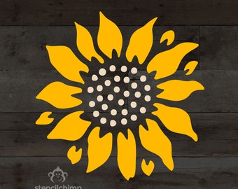 Sunflower Stencil, Flower Stencil, Sunflower with Seeds Stencil for Gardening, Floral Stencil, Summer Stencil, Porch Decor
