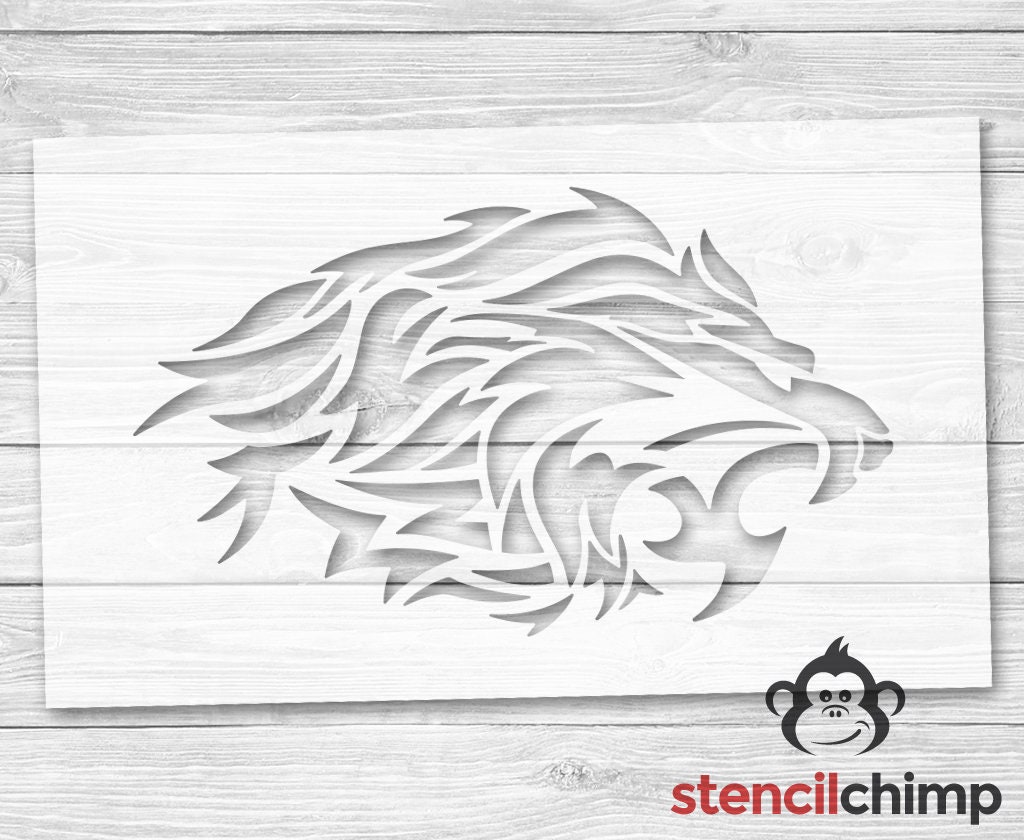 Lion Stencil Tribal Stencil DIY Art Stencil for wood sign | Etsy
