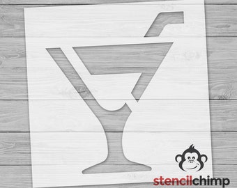 Stencil, Martini Stencil, Cocktail Stencil for Bar Sign, Alcoholic Drink Stencil for Chalkboard, Bachelorette Decor, Gift for Her, Craft