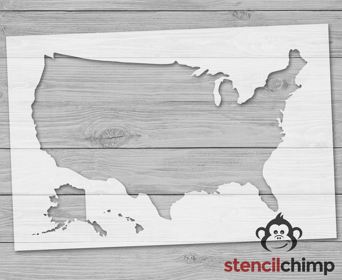 Stencil United States Outline Stencil USA Stencil for Wood Etsy