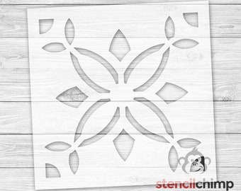 Reusable Tile Stencil | Decorative Tile Stencil for Paint | Ceramic Floor Tile Stencil for Painting | Repeating Pattern Stencil for wood