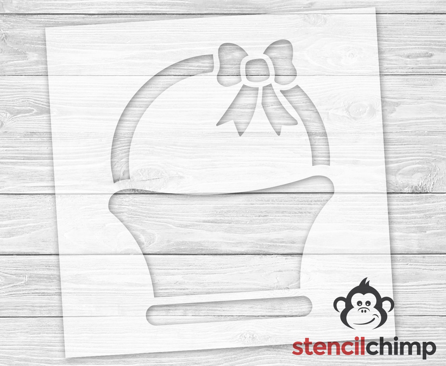 Easter Basket Stencil DIY Art STENCIL Basket with Bow | Etsy