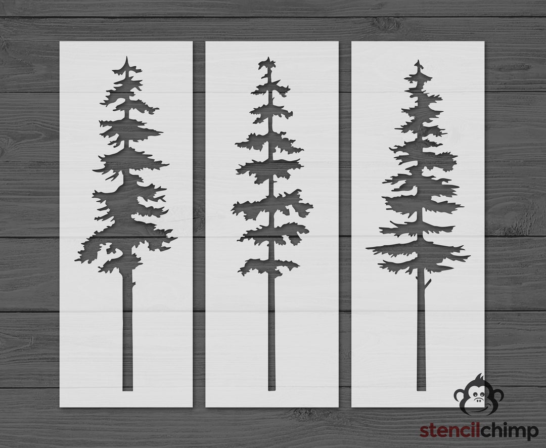 Stencil, Skinny Tree Stencil, Tree Bundle Stencil, Christmas Tree ...