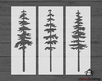 Stencil, Skinny Tree Stencil, Tree Bundle Stencil, Christmas Tree, Evergreen Tree Farm Fresh Trees Stencil, Reusable or Vinyl Stencil
