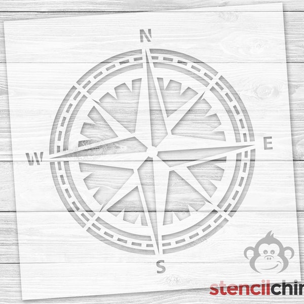 Compass Stencil, Beach Stencil, Nautical Ship stencil, Anchor Stencil, Navy Stencil,  DIY Pallet Art Stencil for beach house decor