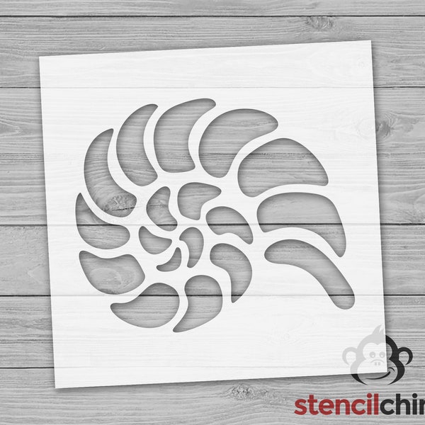 Nautilus Shell Stencil, Beach Shell, Aquarium Stencil, Ocean Stencil, Under the Sea Stencil, Nautical Stencil, DIY Art Stencil, Craft