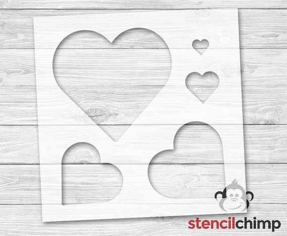 Heart Stencils Stencil contains 5 hearts in various sizes | Etsy