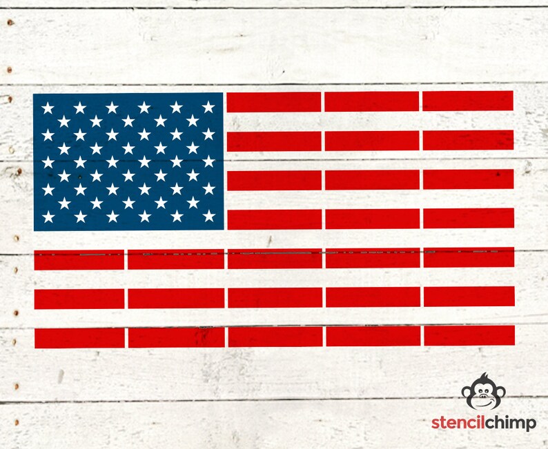 American Flag Stencil United States of America USA Stencil Etsy