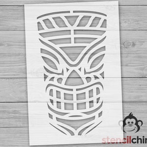 Tiki Mask Stencil, Island Polynesian Stencil, Hawaiian Stencil for Wood Sign, DIY project for Craft