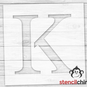 Letter K Stencil for Sign, Serif Letter Stencil, Monogram Letter Stencil, Vinyl, Reusable Plastic, Name Stencil, Wedding Gift, Home Decor