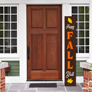 Stencil, Happy Fall Y&#39;all Porch Stencil, Vertical Sign Stencil, Funny Porch Leaner Stencil, Porch Decor, Fall Decor Stencil