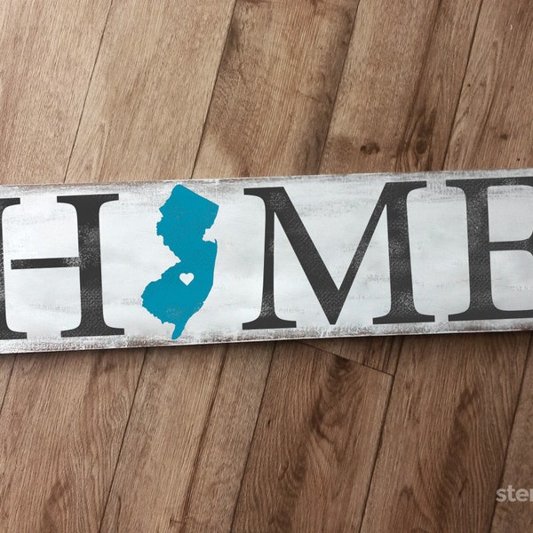 Stencil, New Jersey Stencil, New Jersey Home State Stencil, Horizontal DIY Wood Sign Stencil, NJ State Shape